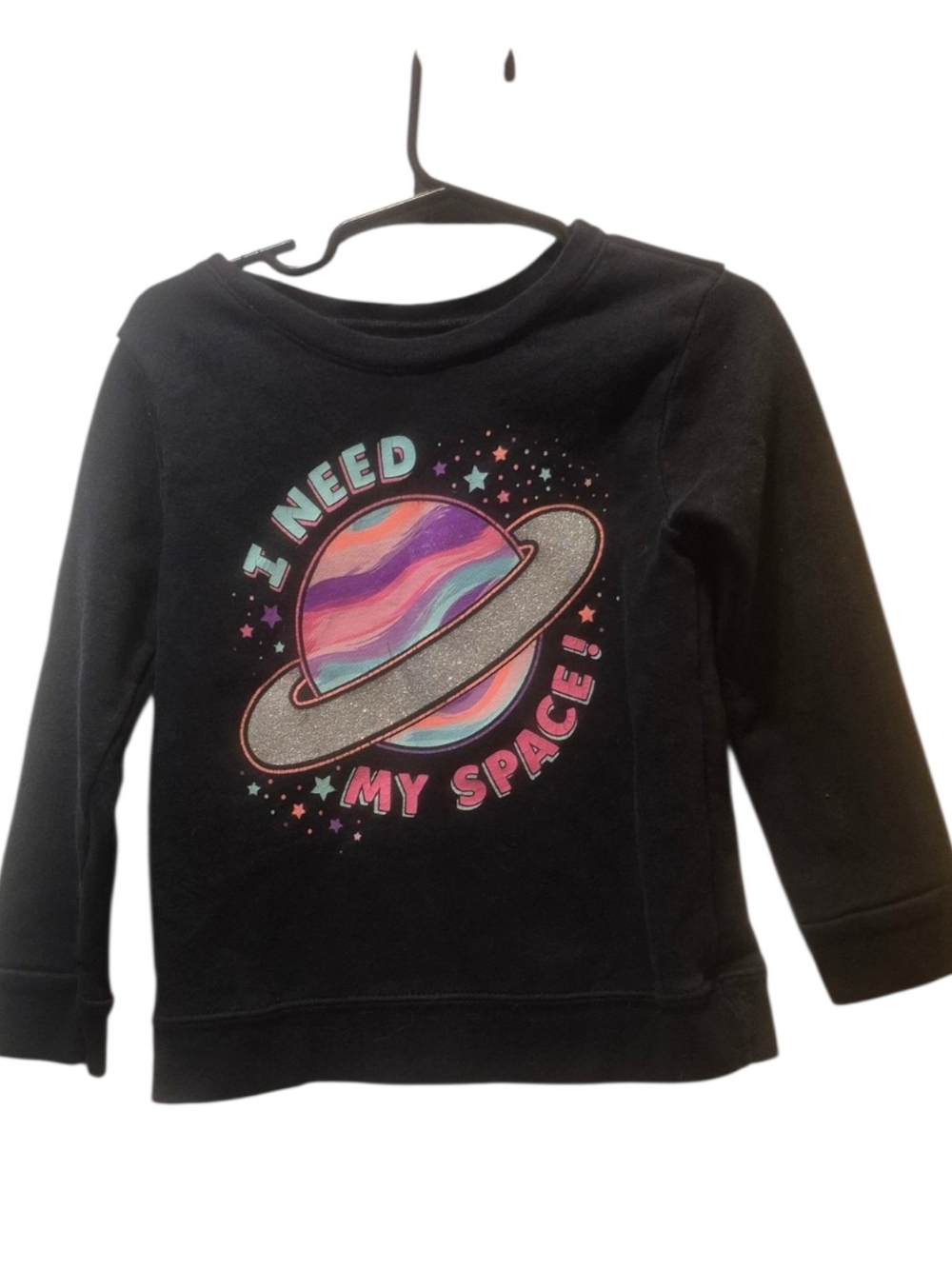 Garanimals Black Sweatshirt with Pink Purple Teal Planet Graphic